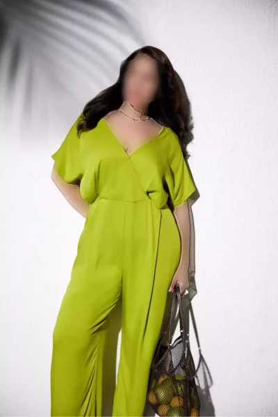 تولام پفی بزرگ سایز ویوی رنگ سبز برند LUOKK - 933180435