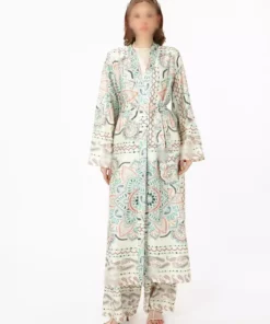 ست شنل و شلوار ساتن با طرح قومیتی - رفقا برند Refka - 926316298