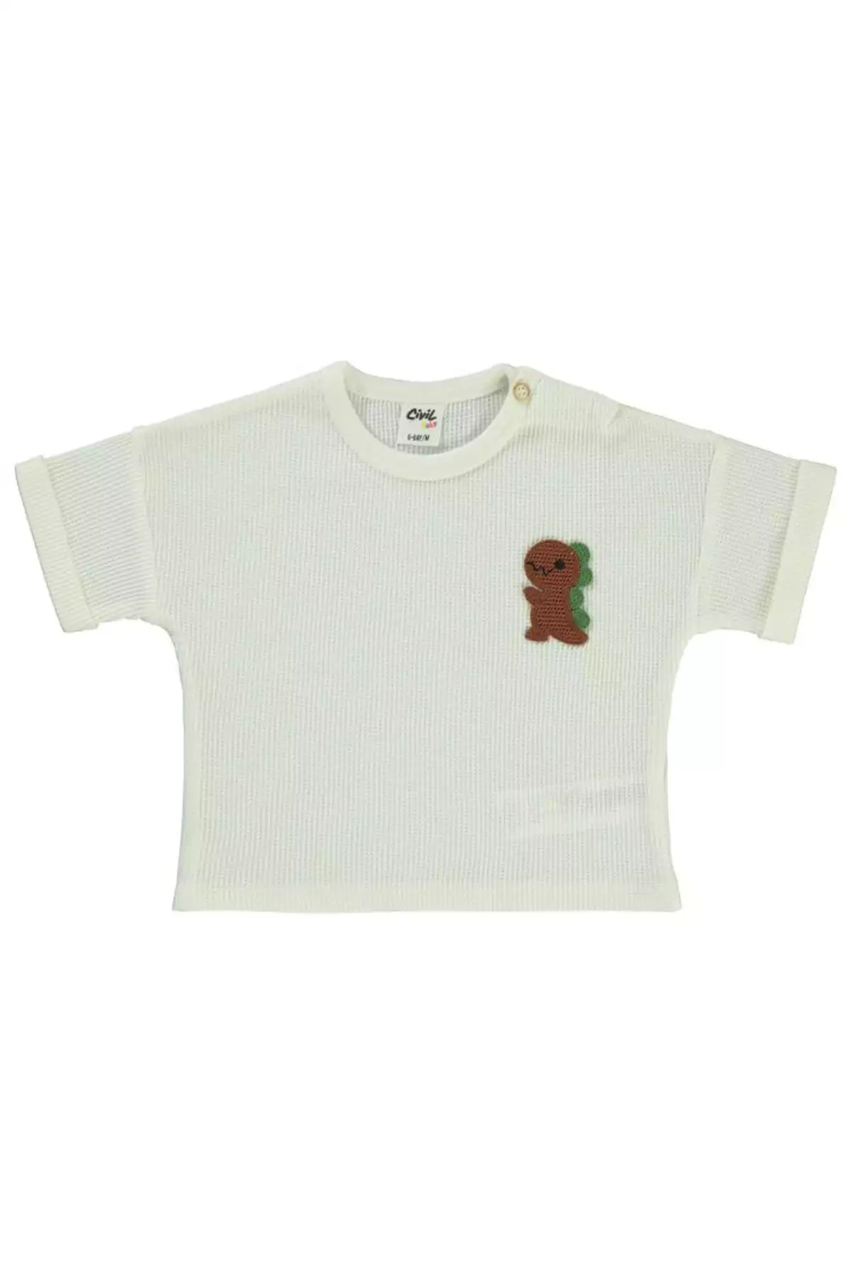 تیشرت نوزاد پسر ۶-۱۸ ماه کرم رنگ برند Civil Baby - 919906904