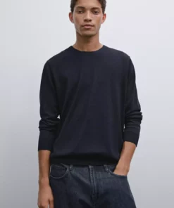 پلیور بافتنی پنبهای آستین بلند برند Massimo Dutti - 943649065