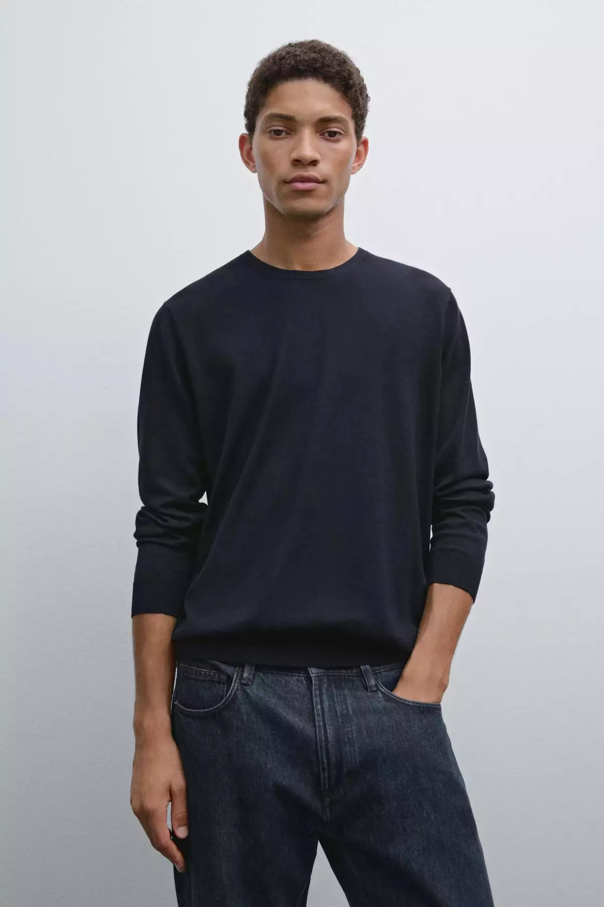 پلیور بافتنی پنبهای آستین بلند برند Massimo Dutti - 943649065
