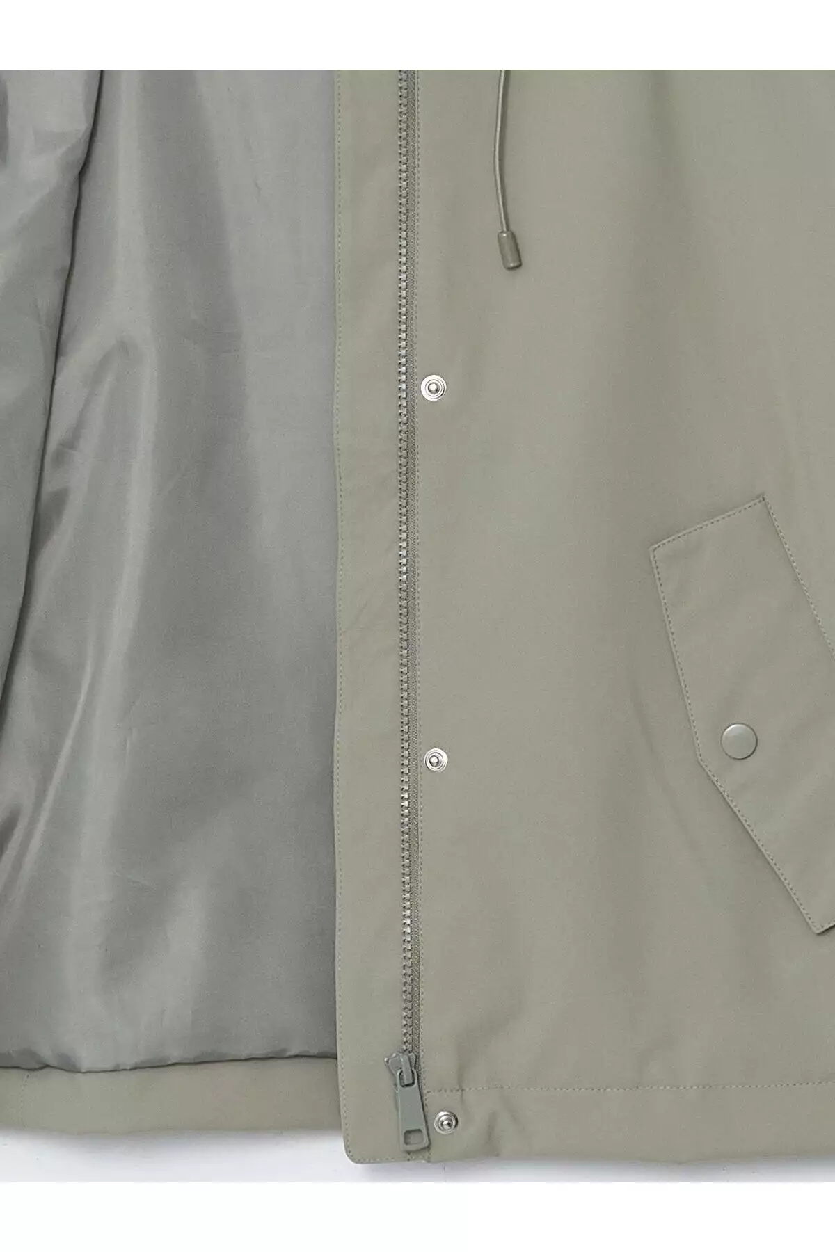 بارانی زنانهOversize با ظاهر چرم و کلاهدار برند LC Waikiki - 979411819