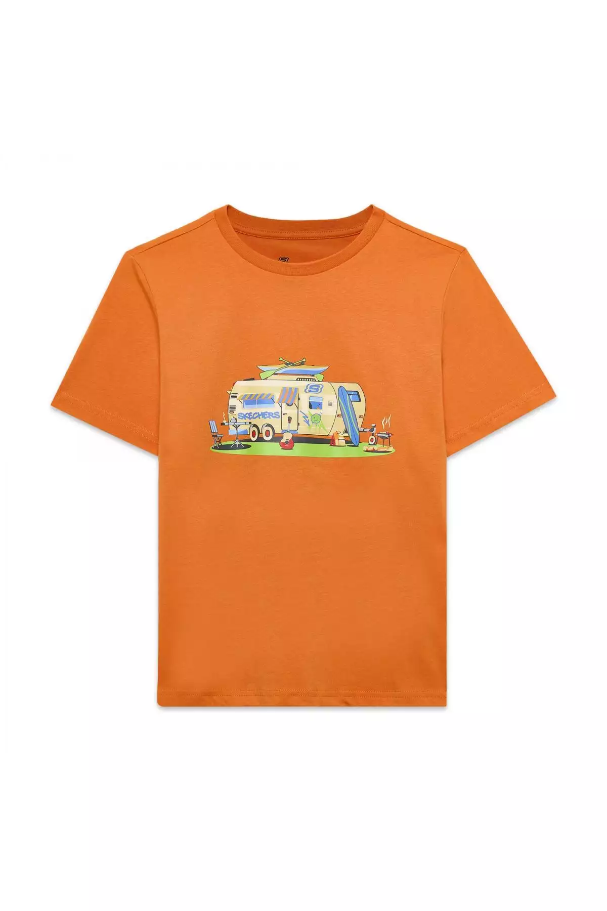 تیشرت بچهگانه آستین بلفی معمولی به رنگ نارنجی مدل SK2510102 برند Skechers - 947434041