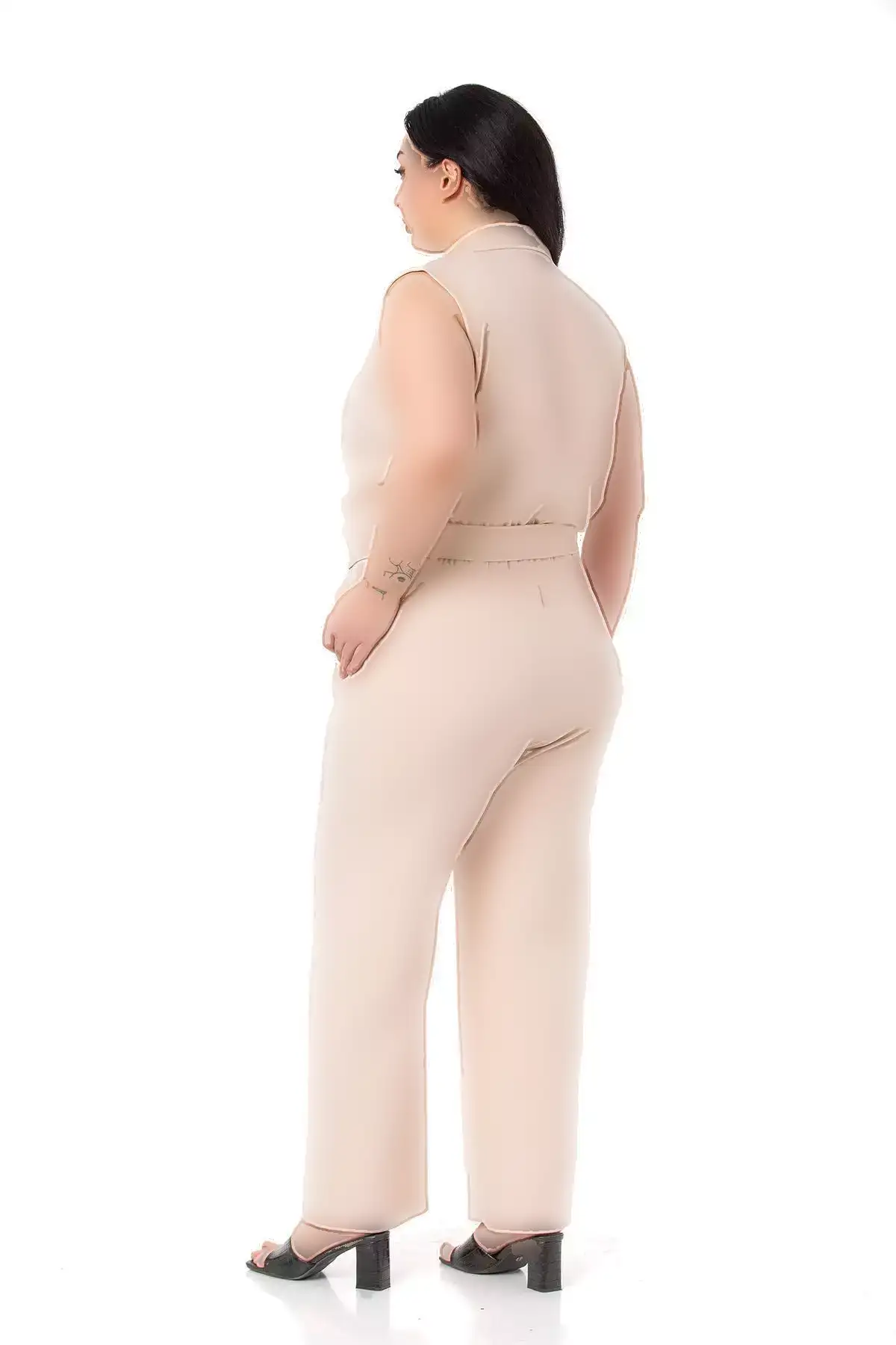 بادکنک بزرگ با کمربند و زیپ، رنگ بژ برند DISENTIS MODEST - 805364868