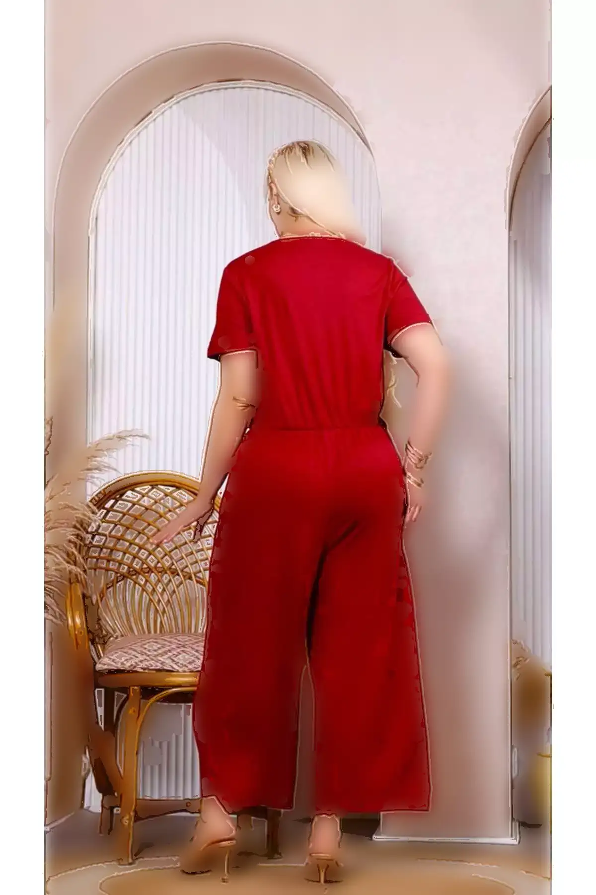 سرهمی زنانه با جزئیات دکمهای قرمز برند garajmood - 969022756
