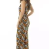 سرهمی رنگی زنانه بزرگ سایز با یقه V و جیبهای کناری 65N36877 برند Şans - 761010068