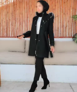 کاپشن کلاهدار کوتاه با کمربند و اندازه بزرگ برند اوزالتی برند KMKkombin - 769978709