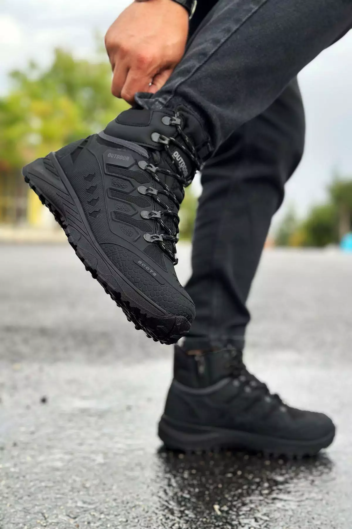 چکمه های کوهنوردی ضد آب مشکی فوم دار برند BIG KING - 760736984