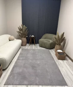 رولیف فرش با زیره ضد لغزش قابل شستشو به رنگ خاکستری، مناسب برای سالن، آشپزخانه و راهرو برند Merinos - 870094101