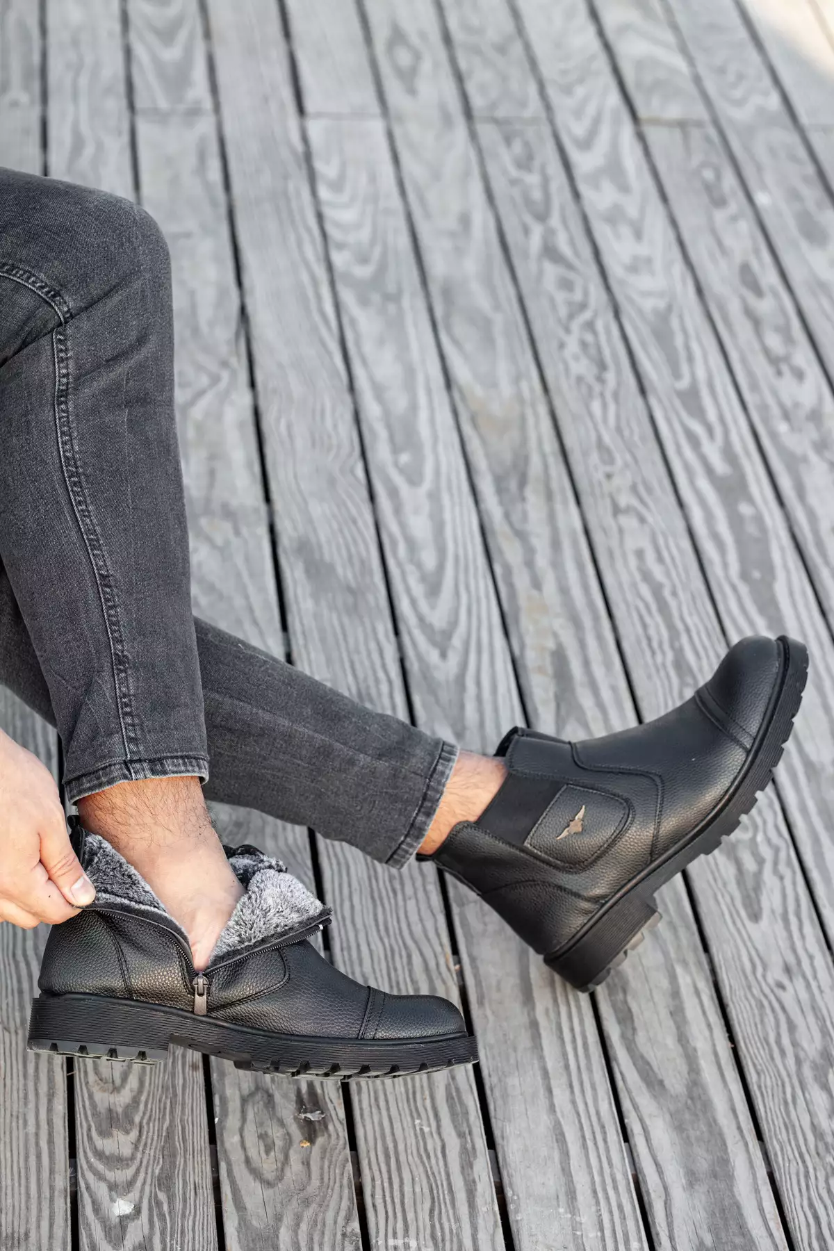 بوتهای بیرونی پشمی با زیپ مقاوم در برابر سرما و برف برند new sdf life türkiye - 342028721