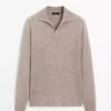 کاپشن یقه V با ترکیب پشم برند Massimo Dutti - 991333670