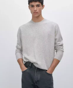ژاکت یقه گرد از ترکیب پشم یخ زده برند Massimo Dutti - 966117438
