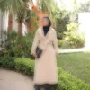 کاپشن زنانه بزرگ با یقه و آستر دار و کمربند فک برند GLR&GYM - 996775344