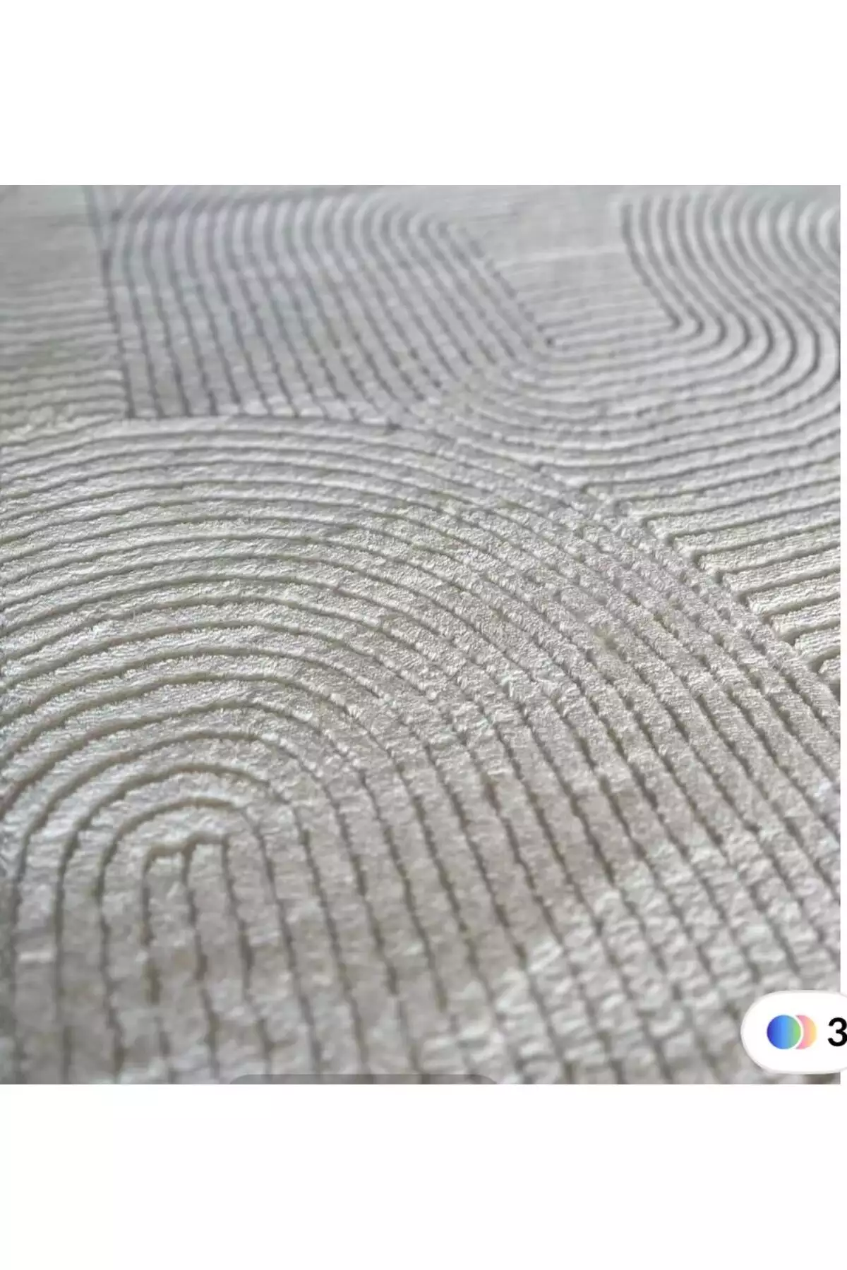 رولیف گرد بافت دار حاشیهدار خوش رنگ کِرم رنگ با زیره ضد لغزش فرش راهرو برند Merinos - 980919567