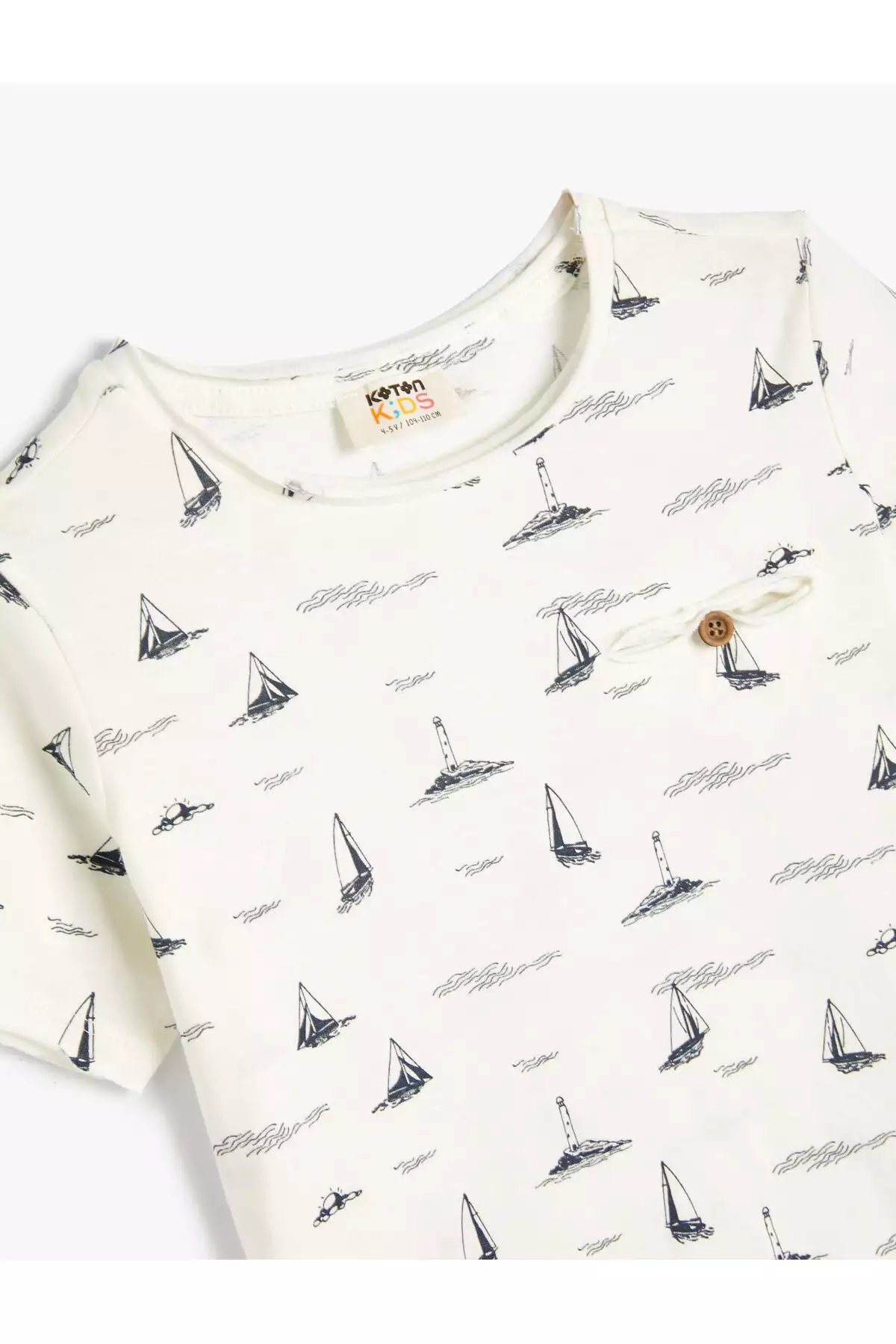 تیشرت کوتاه آستین دوچرخهای یقه گرد با چاپ پنبهای برند Koton - 803639254