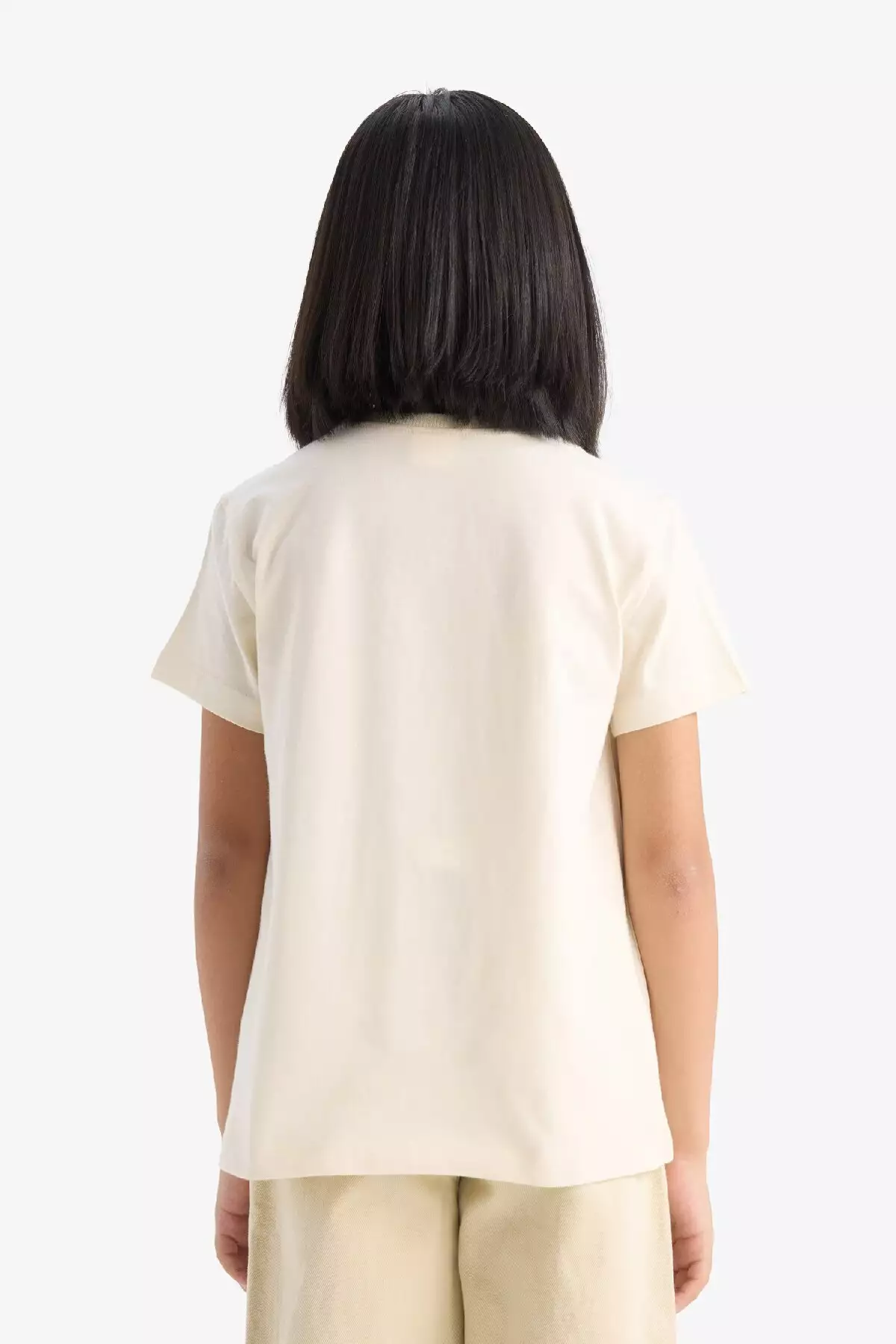 تیشرت کوتاه آستین دخترانه با یقه دوچرخه و طرح چاپی E0350a825sm برند Defacto - 899916834