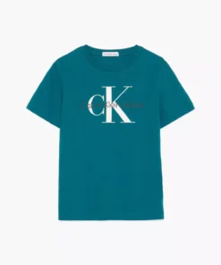 تیشرت سبز مردانه CK مونوگرام کوتاه آستین برند Calvin Klein - 975990453