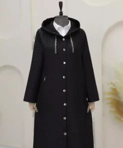 کاپشن بزرگسال با جزئیات زنجیری و یقه بلند مدل 172980 برند BZ Boutique - 996460647