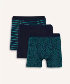 بافت نرم با الگو استاندارد شورت سهتایی برند Defacto - 167168583