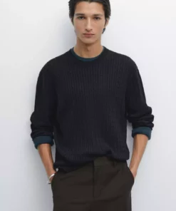 کنار بافتنی بافته شده از پنبه برند Massimo Dutti - 977920600