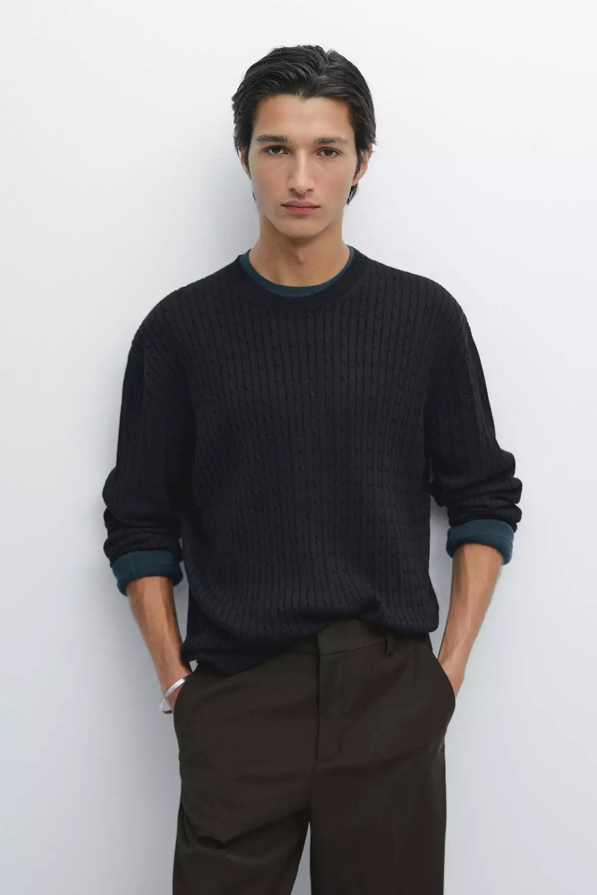 کنار بافتنی بافته شده از پنبه برند Massimo Dutti - 977920600