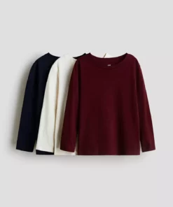 تیشرت سهتایی با آستین بلند برند H&M - 986026841