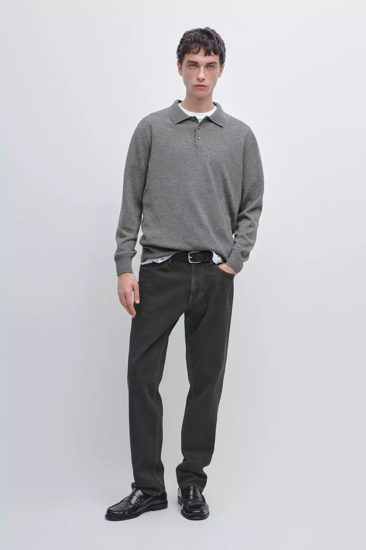 پالتو یقهدار با ترکیب پشم یکنواخت برند Massimo Dutti - 1019067984