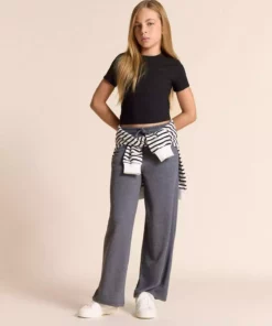 تیشرت کوتاه آستینکوتاه دخترانه با برش باریک و یقه گرد مدل B3054A825SM برند Defacto - 923681065