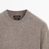 کاپشن دورگردنی با بافت ۱۰۰٪ پشم برند Massimo Dutti - 991327100