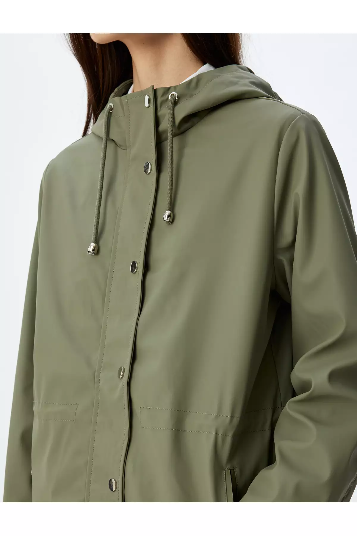 بارانی کاپشندار با کمر و جیب زیپدار برند Koton - 867587513