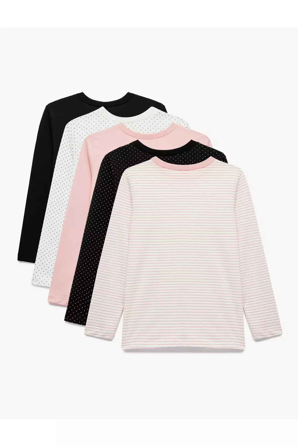 ست تیشرت پنبهای یقه گرد بلند با طرحهای مختلف ۵ عددی برند Koton - 988882780