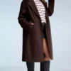 کاپشن نرم و بافت دار بلند برند Bershka - 973805328