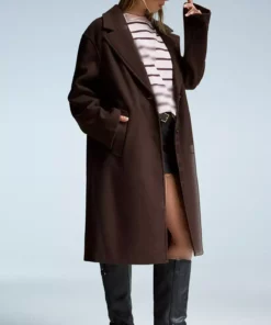 کاپشن نرم و بافت دار بلند برند Bershka - 973805328