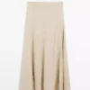 دامن بلند از ترکیب پنبه با بافت ماهیتیغی برند Massimo Dutti - 957599684