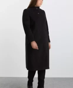کاپشن پالتویی با یقه ایستاده و زیپ مخفی برای سایز بزرگ برند Selen Giyim - 993223560