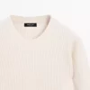 ژاکت دور گردن حلقهای با بافت راهراه برند Massimo Dutti - 991312696