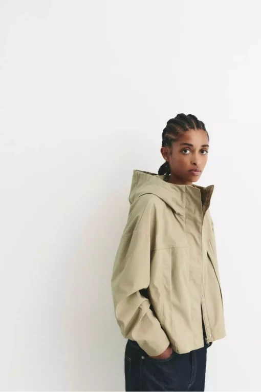 بارانی کلاهدار کوتاه برند Pull & Bear - 988433630