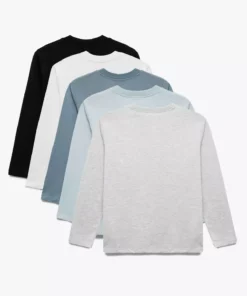 ست ۵ تایی تیشرت نخی یقه گرد با آستین بلند برند Koton - 975207093