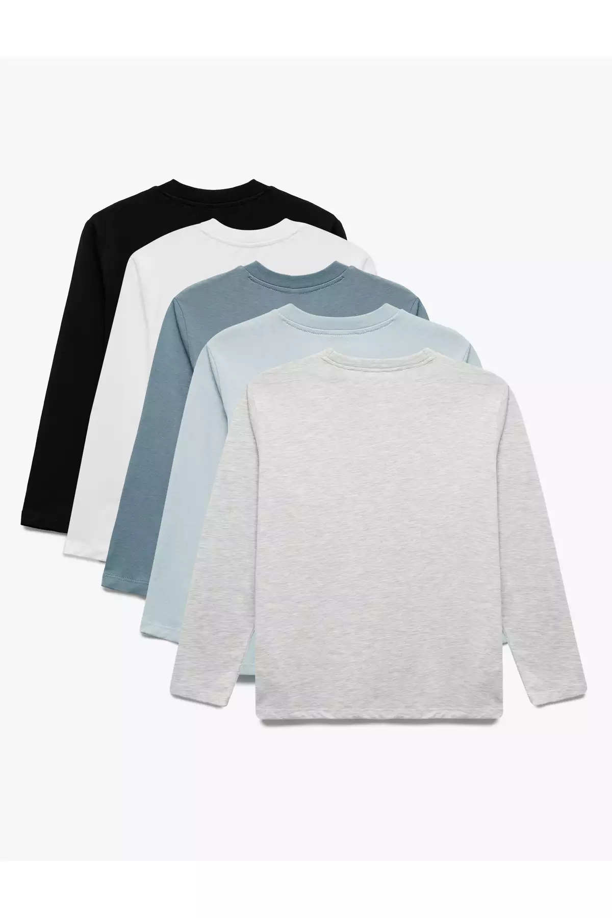 ست ۵ تایی تیشرت نخی یقه گرد با آستین بلند برند Koton - 975207093
