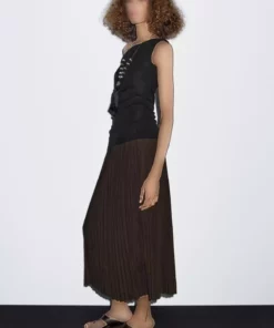 پلیس midi دامن برند Massimo Dutti - 966712702