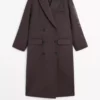 کاپشن پشمی بلند ترکیبی دو طرفه برند Massimo Dutti - 978171582