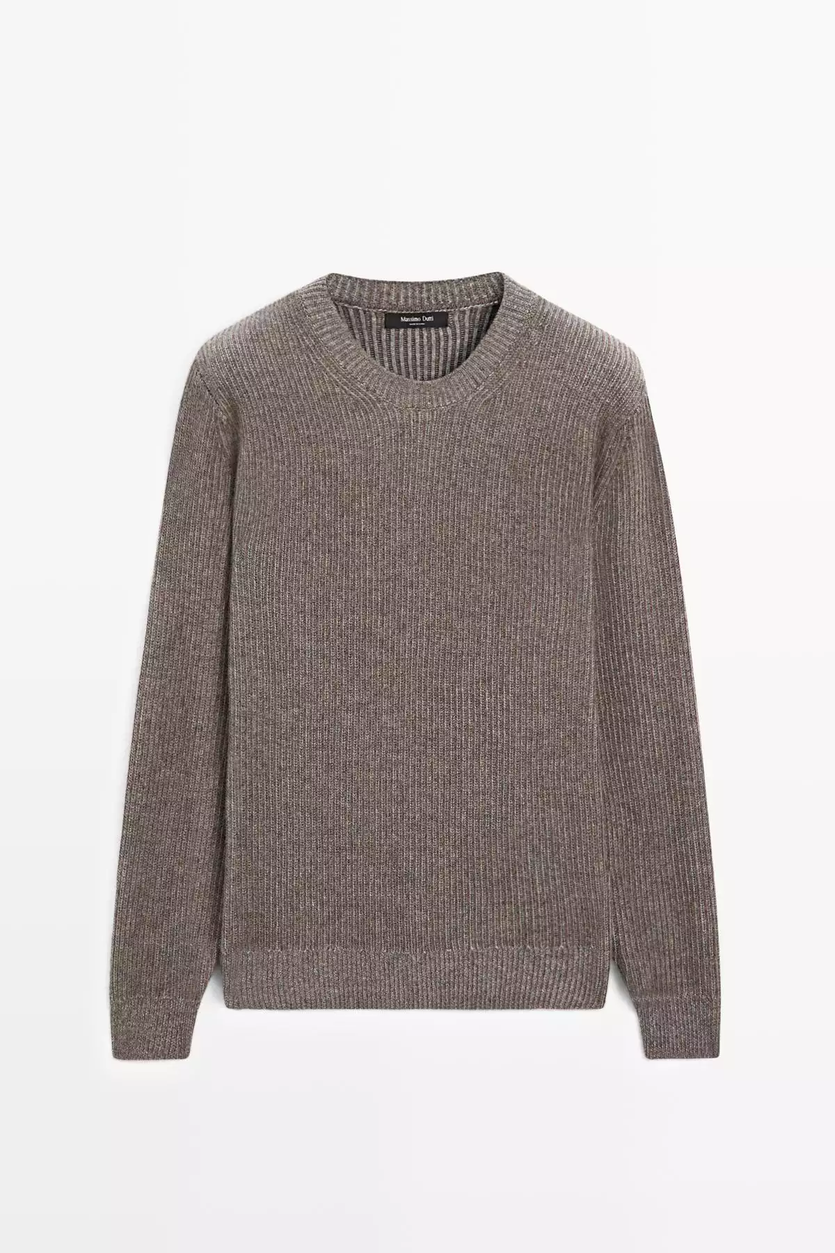 ژاکت یقه گرد ترکیب شده با پشم یواش برند Massimo Dutti - 1019800080