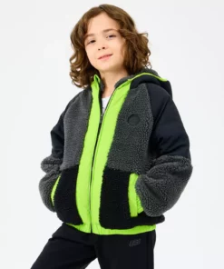 کاپشن پسرانه بزرگسالی فلیس بیرونی با زیپ کامل شِرپا - رنگ مشکی برند Skechers - 995638965