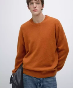 پلیور با یقه گرد از ترکیب پشم یان برند Massimo Dutti - 995471520