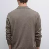 پلیور با یقه پولو از مخلوط پشم پنبه برند Massimo Dutti - 969523505
