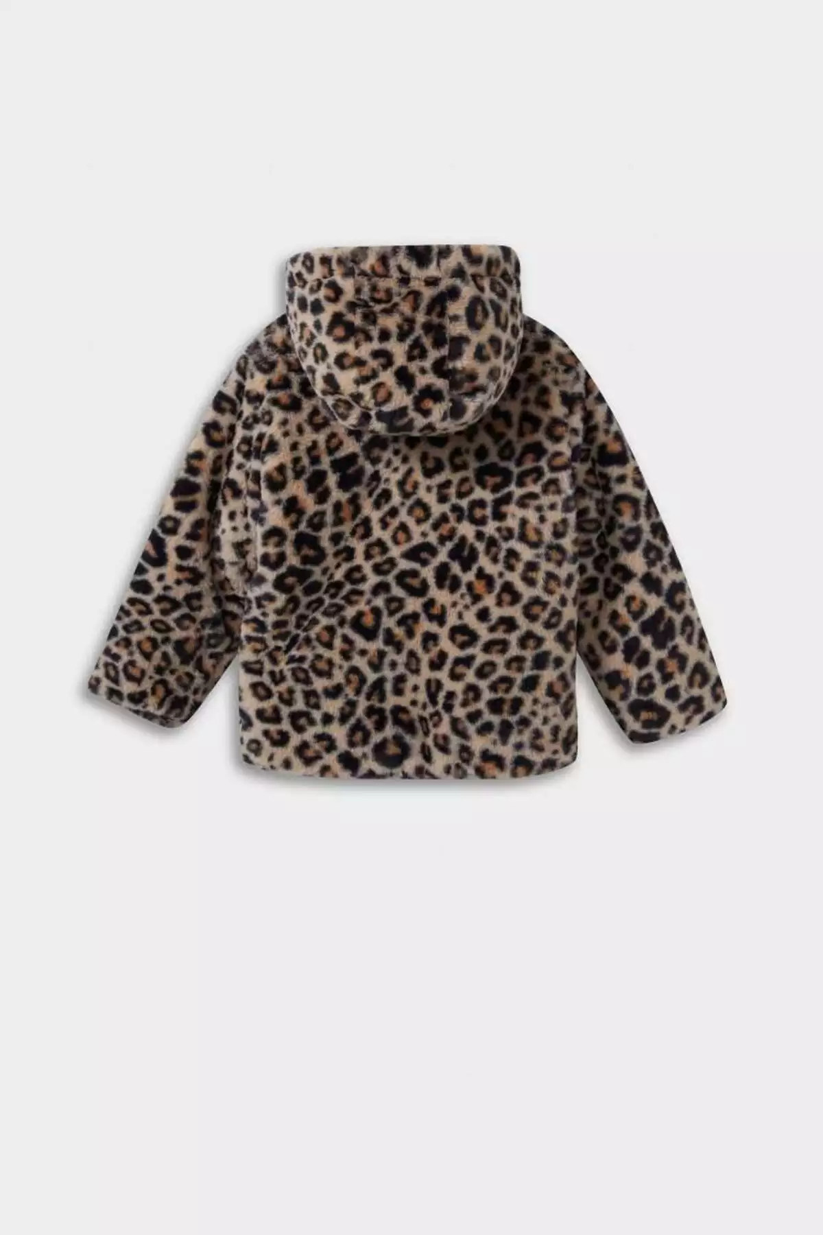 کاپشن پشمی خزدار با کلاهی طرح پلنگی مخصوص دختر بچه مدل E7993A525AU برند Defacto - 991326188