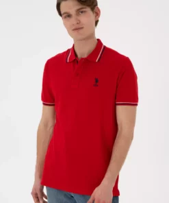 پولو یقه دار مردانه مدل رگولر فیت رنگ قرمز تیشرت پایه 50306011-VR030 برند U.S. Polo Assn. - 928101153