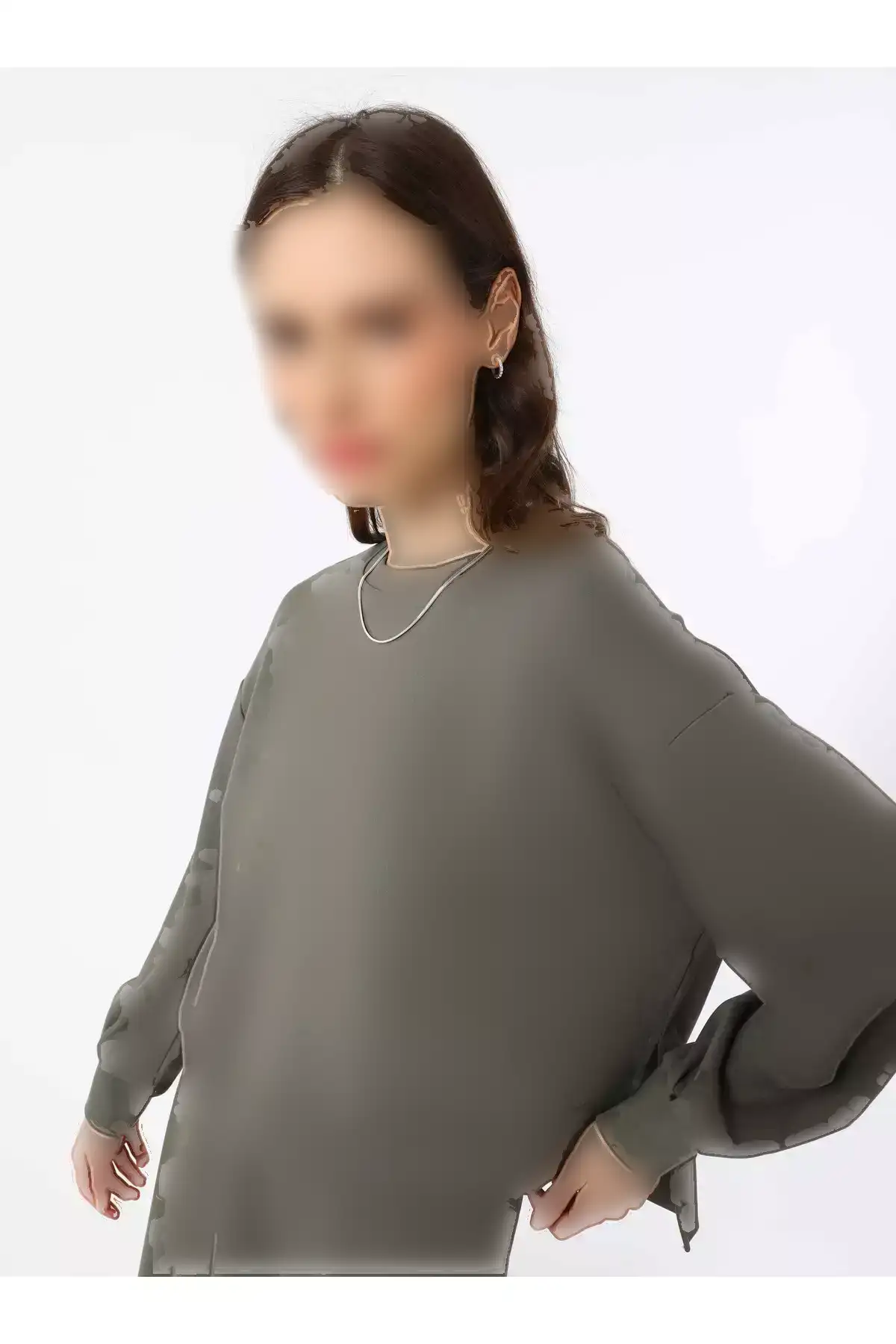 ست سوئیشرت و دامن با بافت نرم و راحت - رنگ خاکی - بنین برند Benin - 920558617