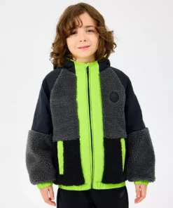 کاپشن پسرانه بزرگسالی فلیس بیرونی با زیپ کامل شِرپا - رنگ مشکی برند Skechers - 995638965