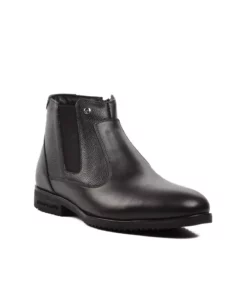 بوت مردانه چرم طبیعی مشکی زیپدار 24K کد 1196063 برند Pierre Cardin - 748804446